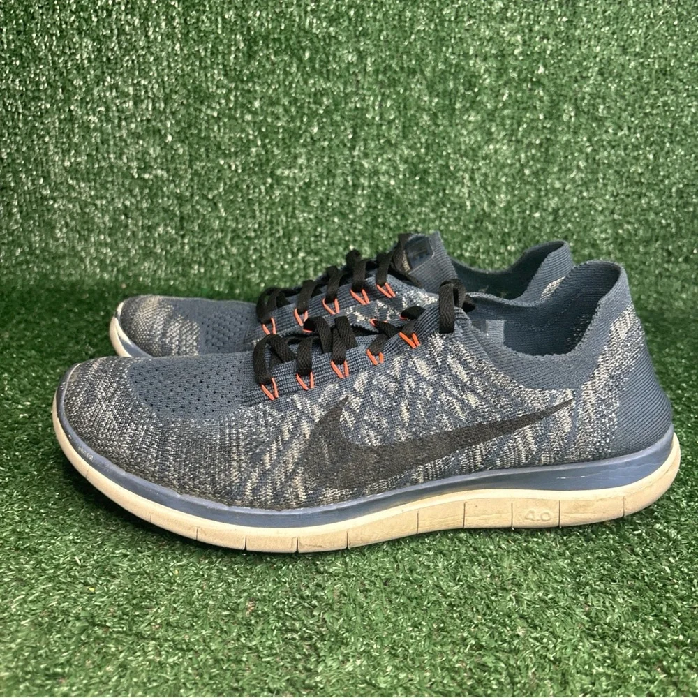 Nike‎ Free 4.0 Flyknit Navy Blue Mens Size 11 631053-404 Running Shoes